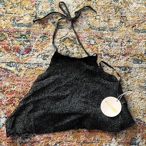 Black halter tank top